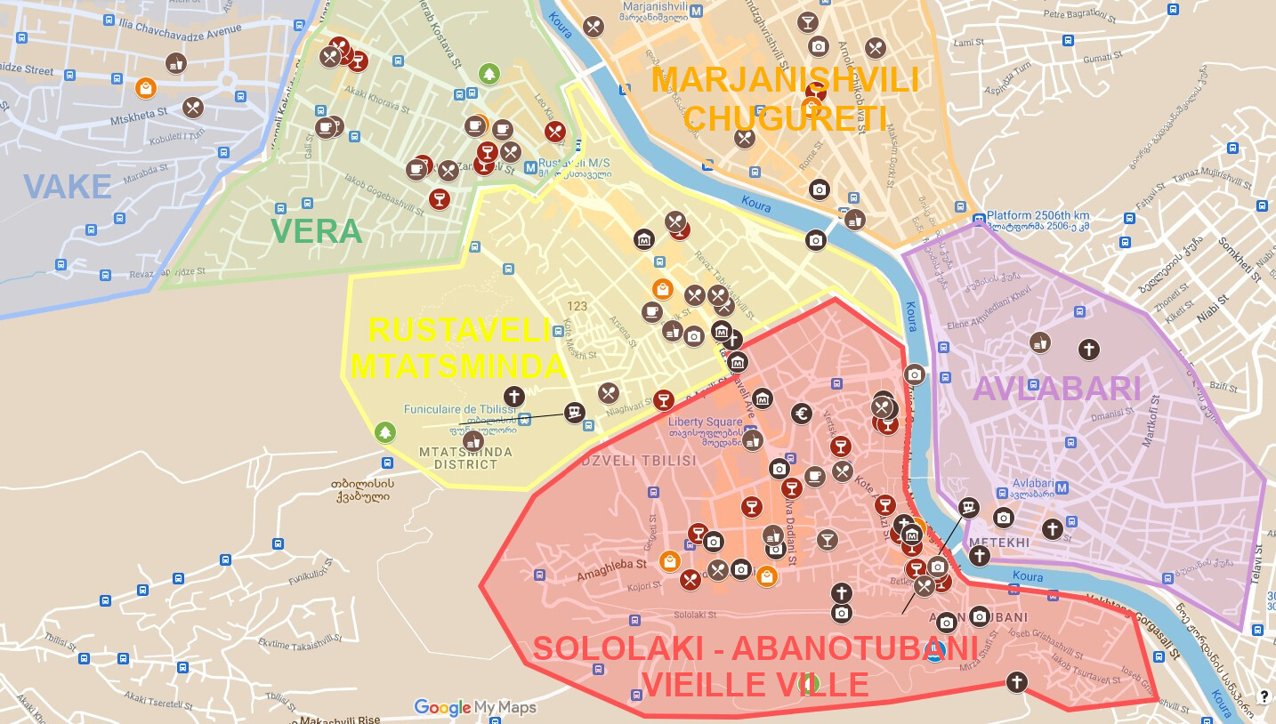 Tbilisi-map Quartier Tbilissi