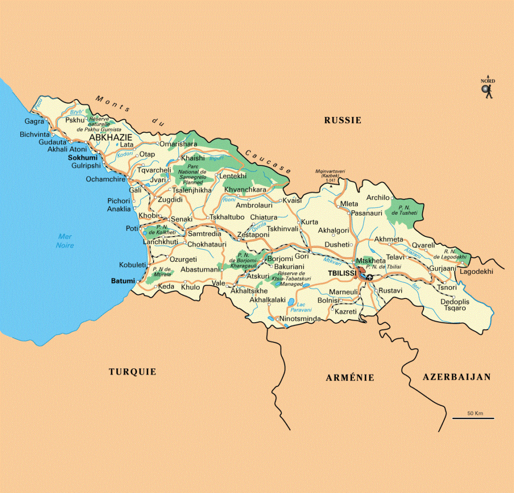 carte routière géorgie