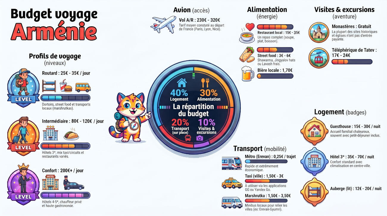 budget pour voyager en Arménie